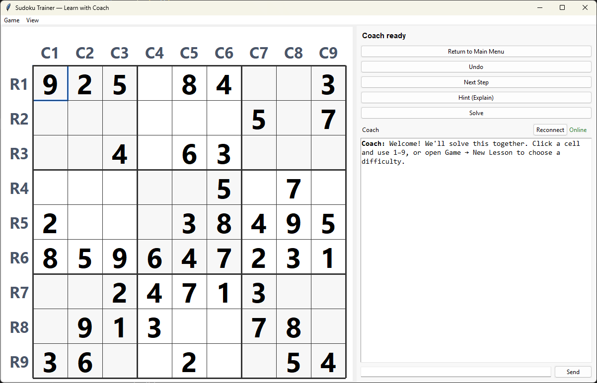Sudoku Server With Coach